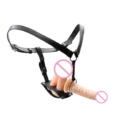 女性の人の革のための張形の馬具の3つのサイズの黒のストラップレスの革紐