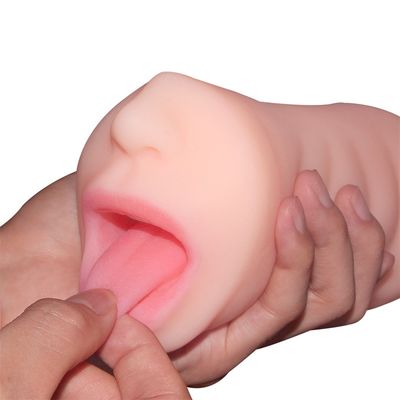 舌の人工的な膣のMasturbatorが付いているMM-63肉の倍の穴の深い喉