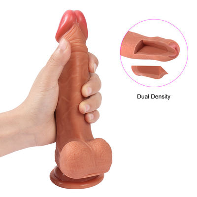 肉色の張形の性のおもちゃの現実的なゴム製陰茎の防水実質の皮の張形