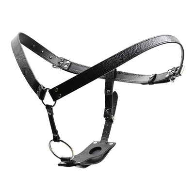 女性の人の革のための張形の馬具の3つのサイズの黒のストラップレスの革紐