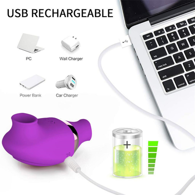 USB 充電可能なシリコン 乳首吸い振動器 クリトリス ゆめ振動器 女性用セックスおもちゃ