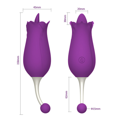 ダブルヘッド ローズ振動器 乳首 クリトラル刺激 マッサージ 振動器 舌 むしむし 振動器 女性用 セックス・トイ