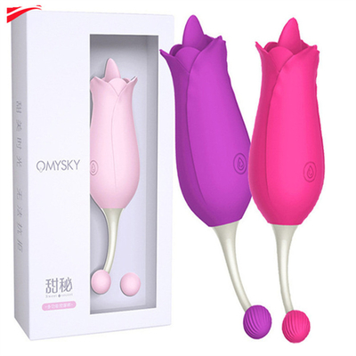 ダブルヘッド ローズ振動器 乳首 クリトラル刺激 マッサージ 振動器 舌 むしむし 振動器 女性用 セックス・トイ