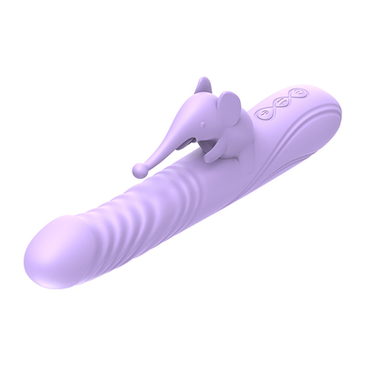 シリコン 伸縮式 暖かい ウサギの振動器 Gスポット クリトリスの刺激器 女性用セックスおもちゃ ウサギの振動器 女性用陰道