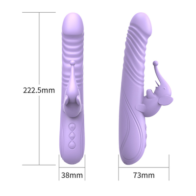 シリコン 伸縮式 暖かい ウサギの振動器 Gスポット クリトリスの刺激器 女性用セックスおもちゃ ウサギの振動器 女性用陰道