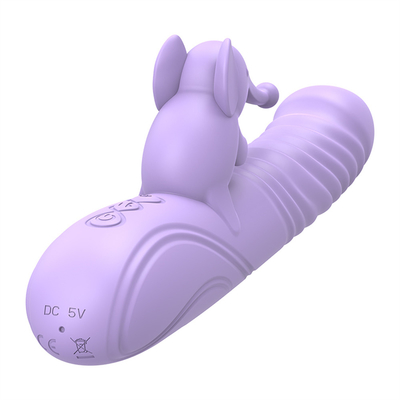 シリコン 伸縮式 暖かい ウサギの振動器 Gスポット クリトリスの刺激器 女性用セックスおもちゃ ウサギの振動器 女性用陰道