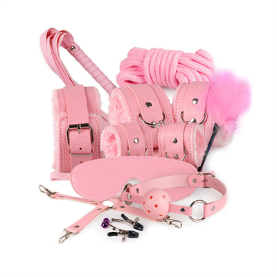 10pcs/set SM Products Bondage PU レザー フェティッシュ キット 拘束 スレーブ セックス トイ