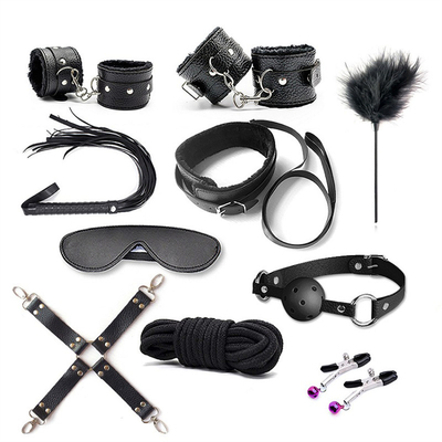 10pcs/set SM Products Bondage PU レザー フェティッシュ キット 拘束 スレーブ セックス トイ