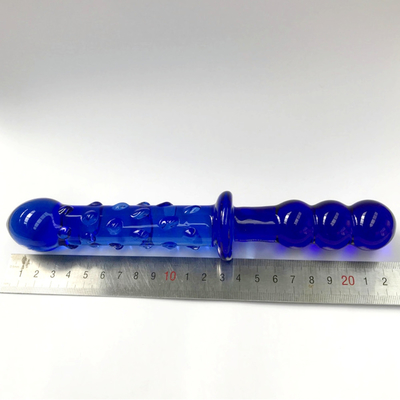 ガラスディルド 青い前立腺マッサージ器 クリスタルガラスディルド 女性用セックスおもちゃ