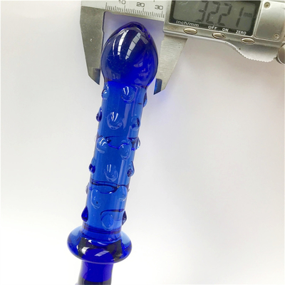 ガラスディルド 青い前立腺マッサージ器 クリスタルガラスディルド 女性用セックスおもちゃ