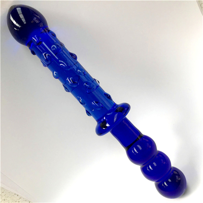 ガラスディルド 青い前立腺マッサージ器 クリスタルガラスディルド 女性用セックスおもちゃ