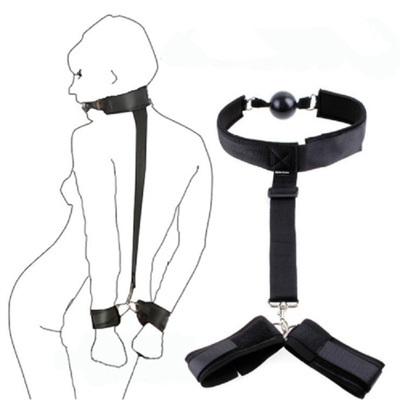 黒色2対1 エロティック リバース バック 手錠 シリコン 固体口蓋 上部 奴隷 玩具 BDSM カップル フリート ツール