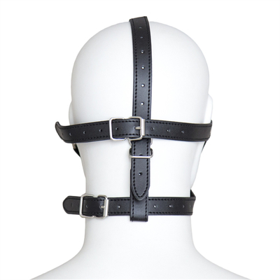レザーボール ブラインドカバー ヘッドカバー 目マスク ハーネス オープン・マウス BDSM 奴隷制