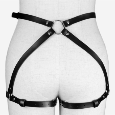 セクシーパンク レザー・ジャガイター 調整可能な腰帯 セックス・ボディ 脚 ハーネス 女性BDSM