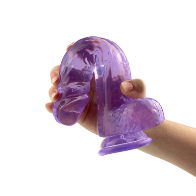 透明な水晶の女性のための現実的な張形の性のおもちゃのPhallusの棒