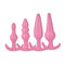 女性のためのピンク/紫色のハンドル リング肛門のプラグの膣の柔らかいシリコーンの肛門のおもちゃ